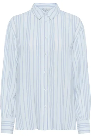 Kaffe Shirts, female, , S, Chalk/Soft Chambray Stripe Shirt Blouse