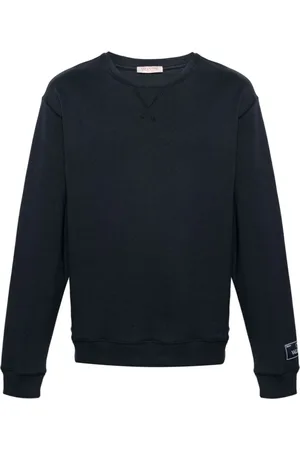 VALENTINO Sweatshirts, male, , L, Navy Sweatshirt with Logo Patch
