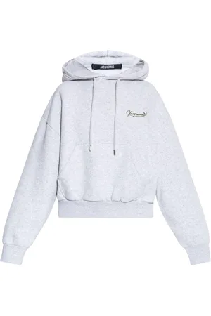 Jacquemus Hoodies, female, , M, Grey Cropped Hoodie Women