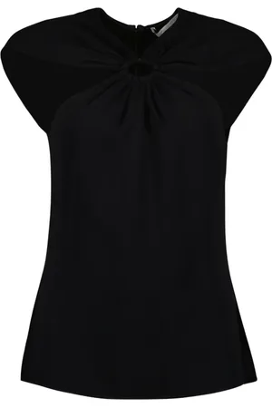 Stella McCartney Blouses, female, , XS, V-neck Short Sleeve Viscose Blouse