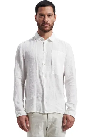 TRANSIT Casual Shirts, male, , XL, Linen Shirt with Cotton Inserts