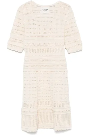 Isabel Marant Ecru Crochet Knit Mini Dress