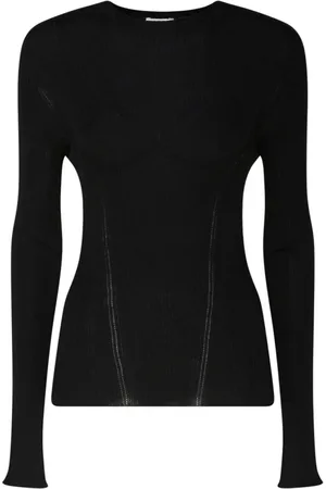 Lanvin Round-neck Knitwear, female, , L, Cashmere Ribbed Knit Top