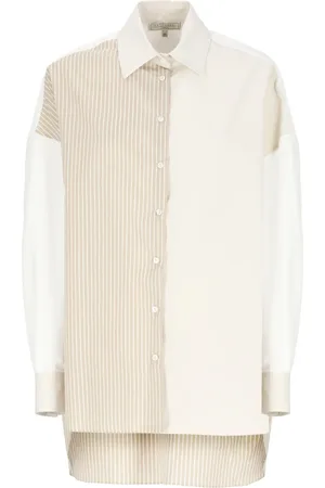 ANTONELLI Shirts, female, , XS, Striped Cotton Silk Shirt Woman Collar