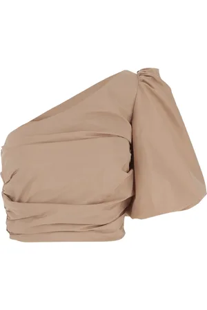 Pinko One-shoulder Taffeta Crop Top