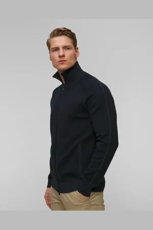 HUGO BOSS Cardigans, male, , XL, Zip Cardigan in Wool Blend