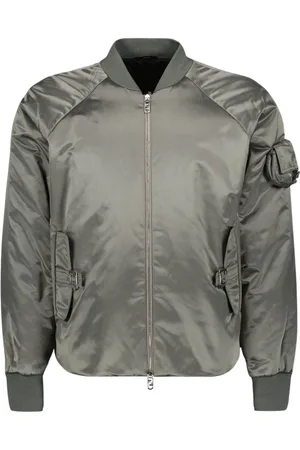 Fendi Bomber Jackets, male, , L, Ribbed Collar Nylon Jacket with Metal Buckles