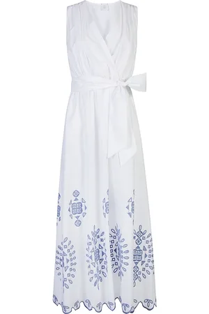 ELEVENTY Embroidered Stretch Cotton Dress