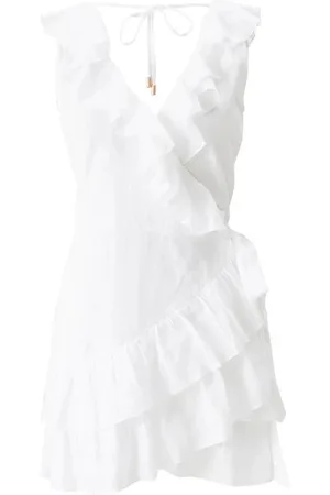 Melissa Odabash Wrap Dress with Ruffle Detail