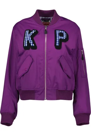 Kenzo Bomber Jackets, female, , XS, Ribbed Bomber Jacket with Logo Patches