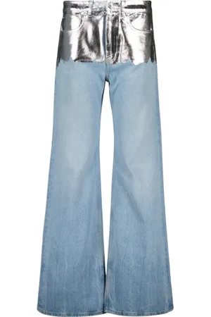 Paco rabanne Denim baggy jeans silver
