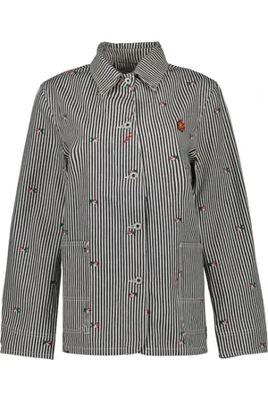 Kenzo Casual Shirts, female, , M, Striped Denim Shirt with Classic Collar