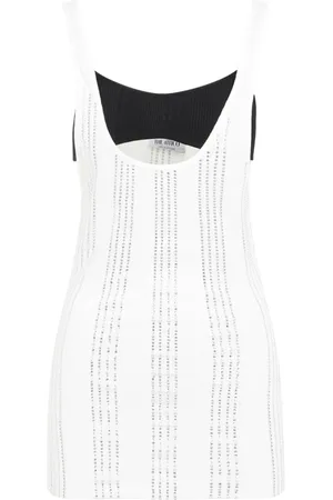 The Attico Sleeveless Tops, female, , S, Cotton Tank Top Crystal Stripes