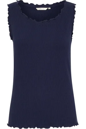 Cream Sleeveless Tops, female, , L, Dress Top with Boat Neck