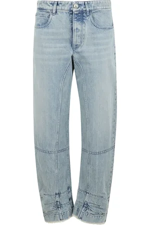 Jil Sander Straight Jeans, female, , S, Denim Jeans with Leather Logo Application