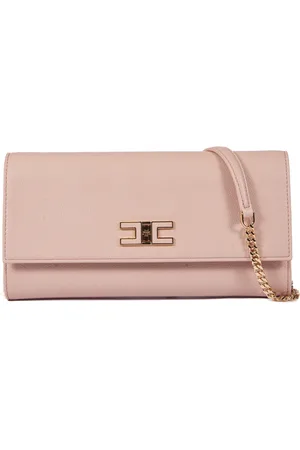 Elisabetta Franchi Clutches, female, , ONE SIZE, Flesh-colored Shoulder Bag with Chain