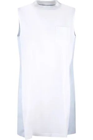 SACAI Striped Poplin Cotton Mini Dress