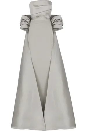 Solace Gowns, female, , S, Silver Sleeveless Dress with Rear Vent