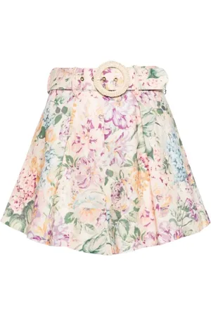 ZIMMERMANN Floral Print Linen Shorts