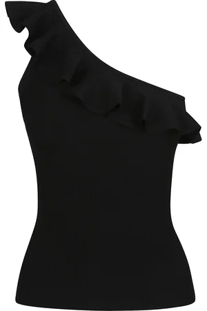 ZIMMERMANN Sleeveless Tops, female, , S, Frill Asymmetric Tank Top