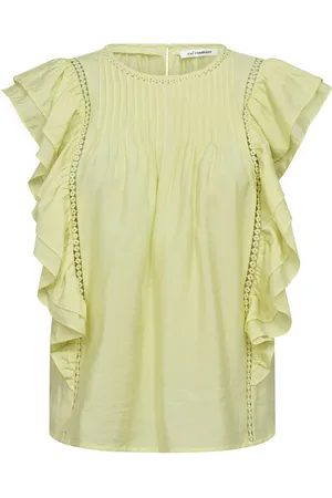 Co`Couture Blouses, female, , L, Frill Pintuck Top with Embroidered Details