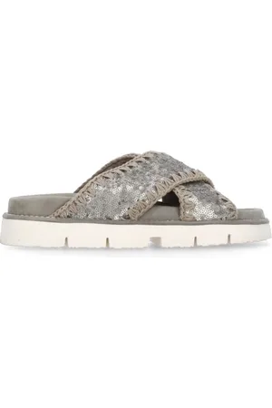 Mou Sliders, female, , 6 UK, Rhinestone Suede Sandals for Women