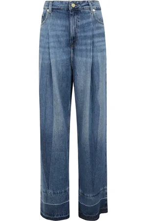 Ganni Wide Jeans, female, , W28, Denim Jeans with Zip and Pockets