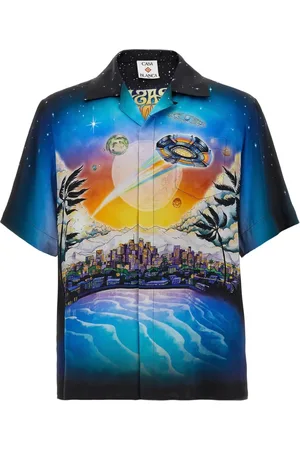 Casablanca Short Sleeve Shirts, male, , L, Silk Multicolour Cuban Collar Shirt