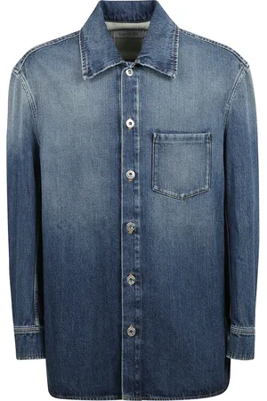 Lanvin Denim Shirts, male, , L, Denim shirt with front buttons, chest pocket