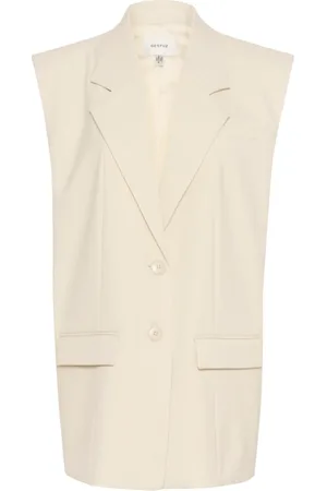 Gestuz Vests, female, , L, Egret Melange Waistcoat Jacket