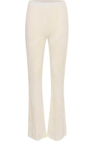 Gestuz Flared Legging Trousers in Egret