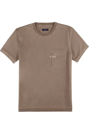 FAY Casual Marrone T-Shirt with Pocket