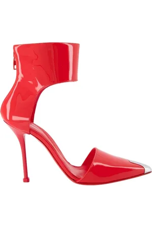 Alexander McQueen Punk Zipper Leather Bicolor Heels