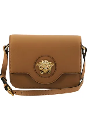 VERSACE Cross Body Bags, female, , ONE SIZE, Leather Shoulder Bag with Flap