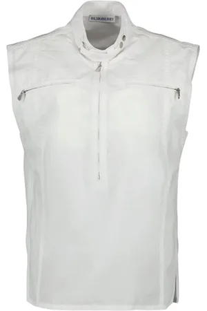 Burberry Vests, female, , XS, Sleeveless Zip-Front Cotton Top