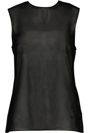 Ami Sleeveless Tops, female, , XS, Silk Sleeveless Round Neck Dress