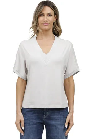 Gran Sasso V-neck Knitwear, female, , S, V-neck lurex trim top