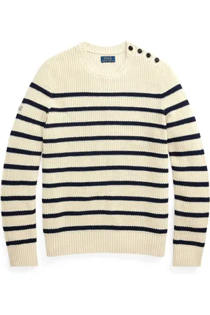 Ralph Lauren Round-neck Knitwear, male, , S, Striped Crewneck Jumper