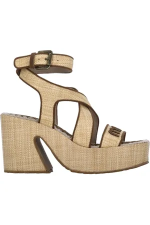 Mou Rafia Sandals with Squared Toe