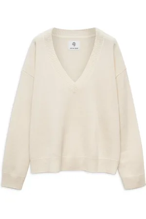 ANINE BING V-neck Knitwear, female, , S, Cream Jumper Hoodies for Women