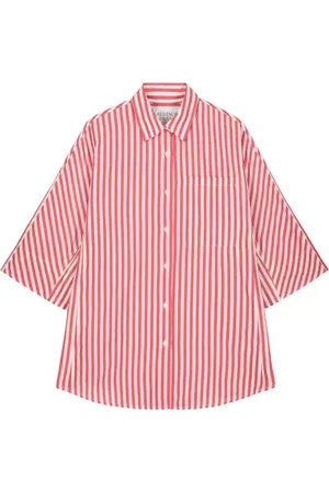 LAURENCE BRAS Striped Cotton Short Sleeve Shirt