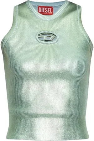 Diesel Sleeveless Tops, female, , S, Sleeveless Top with Metal Logo