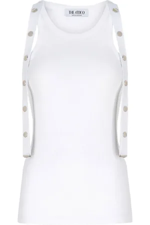 The Attico Sleeveless Tops, female, , 2XS, Metal Logo Jersey Top