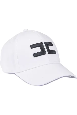 Elisabetta Franchi Ivory Canvas Visor Hat for Women