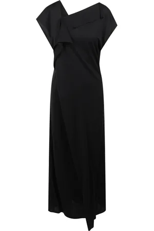 Plan C Midi Dresses, female, , S, Asymmetrical Long Dress with V-Neck