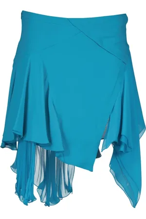 VERSACE Silk Asymmetric Pleated Skirt