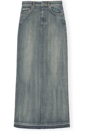 Ganni Denim Skirts, female, , 2XS, Denim Maxi Skirt in Tint Wash
