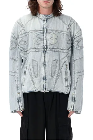 Balenciaga Denim Jackets, male, , S, Indigo Ring Denim Racer Jacket