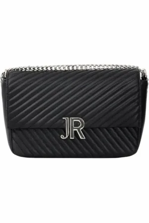 John Richmond Leather Shoulder Bag with Silver Logo Initials