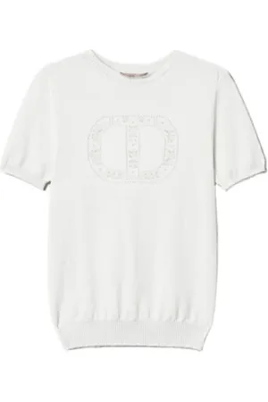 Twin-Set Floral Embossed T-Shirt Neve Ss25
